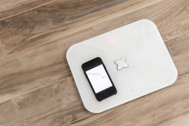 Akıllı ölçek ayakta Bluetooth smartphone için bağlı katta