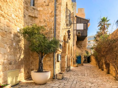 Sanatçı Mahallesi eski Jaffa, İsrail'in antik taş sokakları