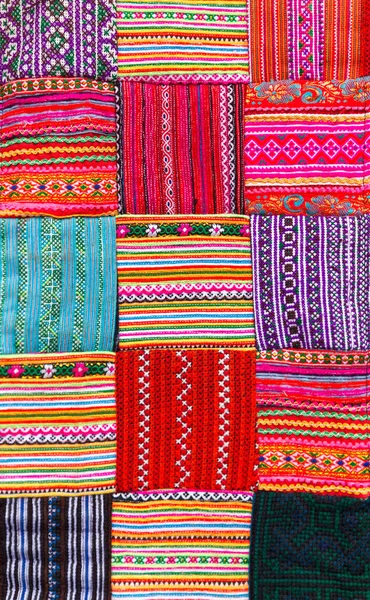 A Patchwork quilt in multicolor asian style — Stock Photo, Image