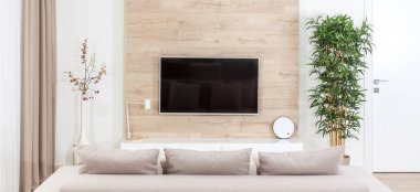 Geniş bir oturma odası panoramik resim