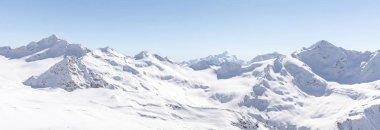 Panorama görünümünden kayak pisti Elbrus, Rusya Federasyonu