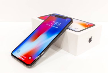 Moskova, Rusya 12 Kasım, 2017: Iphone X akıllı telefon