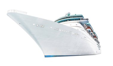 Beyaz bir arka plan üzerinde izole cruise liner