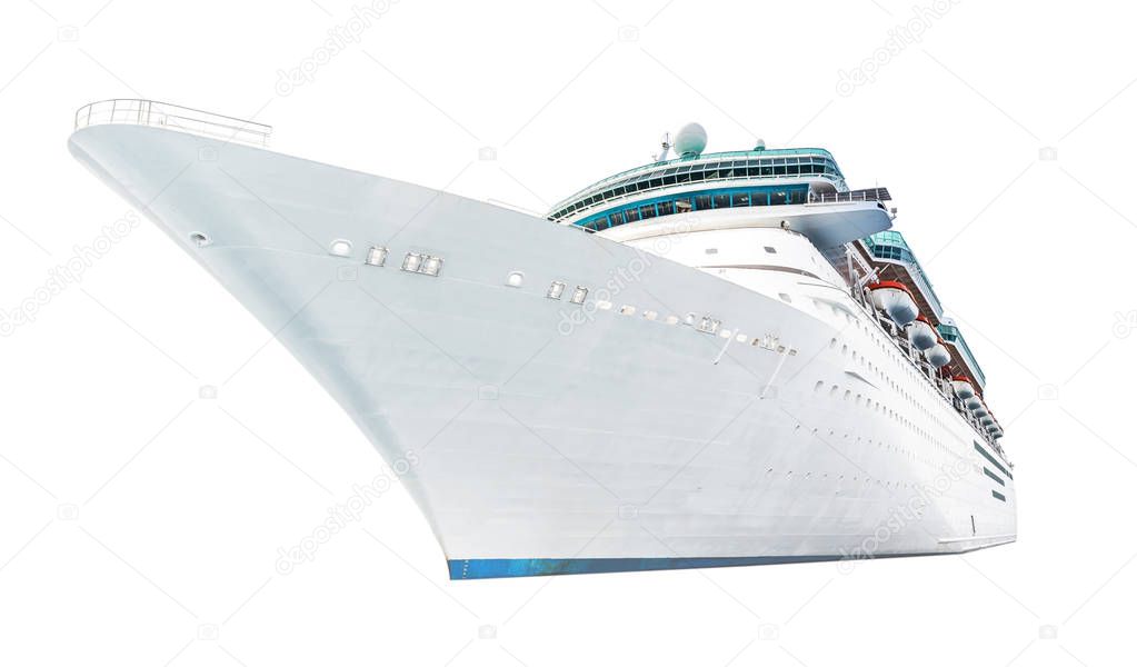 Isolated cruise liner on a white background