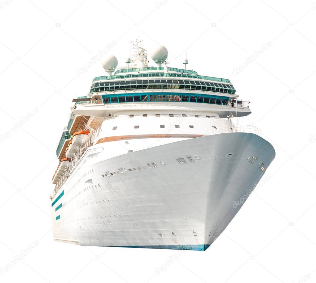 Cruise ship isolated on white background, ocean liner