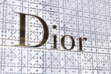 Las Vegas, Nevada, ABD - 13 Mayıs 2019: Abd'nin Las Vegas şehrindeki Wynn otelinde Christian Dior mağazasının logosu. Modanın yapımcısı ve yapımcısı