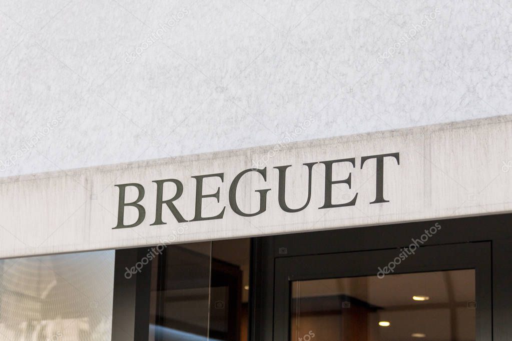 NEW YORK, USA - MAY 15, 2019: Facade of luxury watch store Breguet on Fifth Avenue in Manhattan in New York City, USA