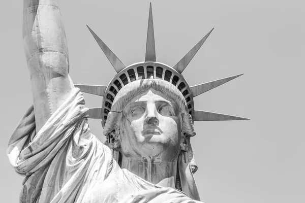 Estátua da Liberdade rosto em preto e branco — Fotografia de Stock
