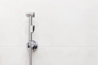 Kopya alanı ile bide duş başlığı. Modern banyo iç.