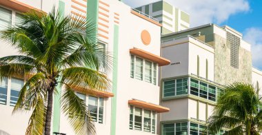 Art Deco binası Güney Sahili, Miami 'de.