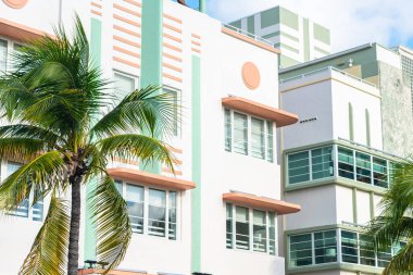 Art Deco binası Güney Sahili, Miami 'de.