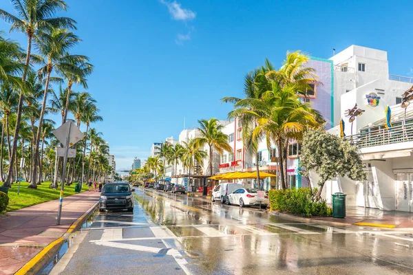 Miami, USA - 9. september 2019: Morgenen på Miami South Beach i Florida – stockfoto