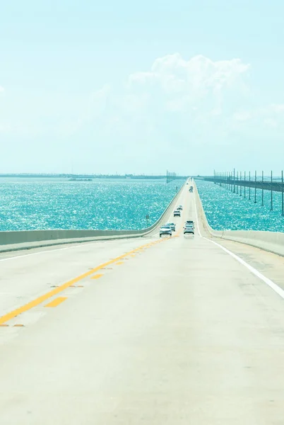 Road US1 to Key West over Florida keys — Stock Photo, Image