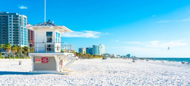 Clearwater Sahili, Florida Usa 'da güzel beyaz kumları var.