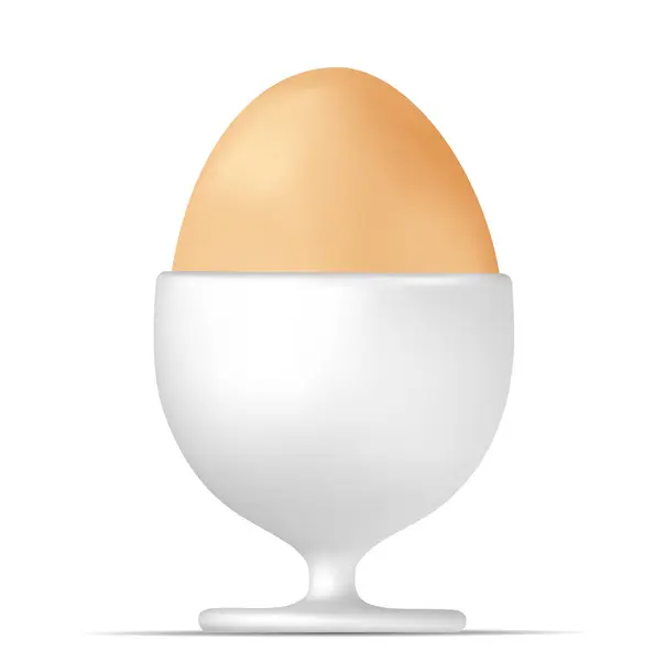 Żółte gotowane jajko i kubek jaj — Wektor stockowy