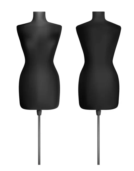 Maniquí realista negro. Maniquí para coser — Vector de stock