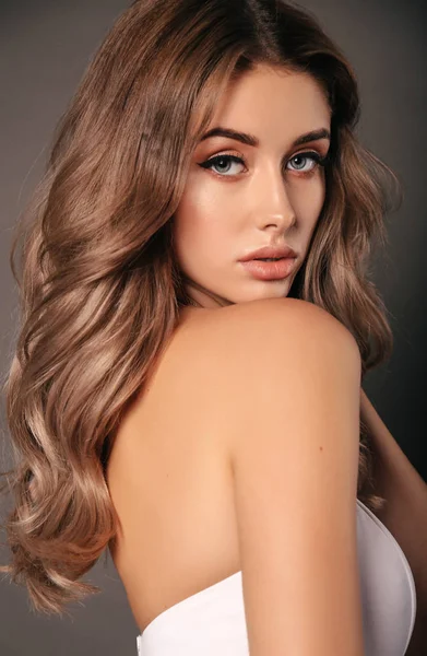 Mode Studio Foto Van Mooie Sexy Vrouw Met Blond Haar — Stockfoto