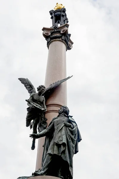 Monument Polish Poet Adam Bernard Mickiewicz Winged Genius Poetry Lyre — Stock Photo, Image