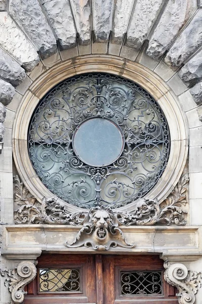 Detail Facade Retro Wrought Iron Decoration Entrance Lviv Ukraine — Stock Photo, Image