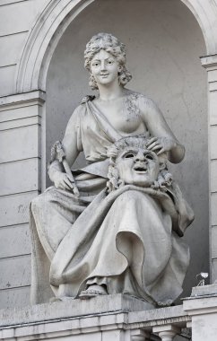 Alegorik komedi heykeli Lviv tiyatro, Opera ve Balesi (Lviv Opera Binası), Ukrayna