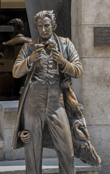 Monumento Leopold Von Sacher Masoch Pelo Escultor Volodymyr Tsisaryk Frente — Fotografia de Stock