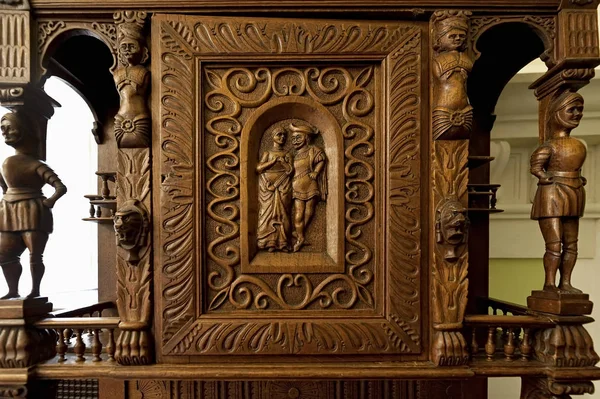 Painéis Madeira Esculpida Móveis — Fotografia de Stock