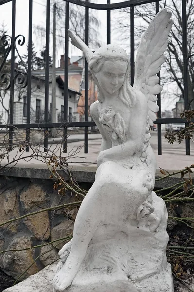 Skulptur Eines Trauernden Engels Ternopil Ukraine — Stockfoto