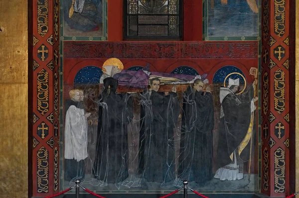 Fresco Funeral Procession Odilon Jan Henryk Rosen Armenian Cathedral Assumption – stockfoto