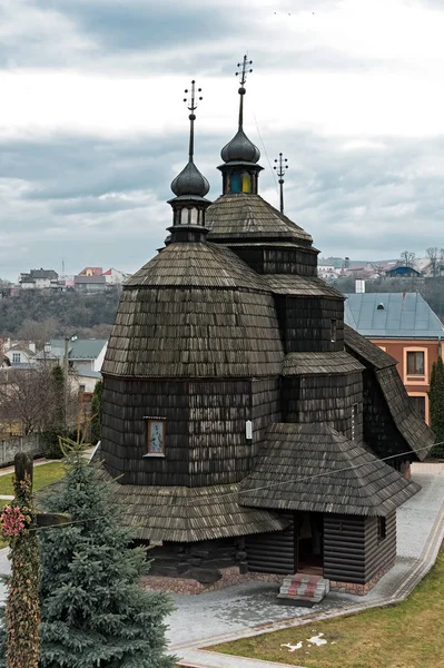 Vista Para Igreja Ascensão Chortkiv Ucrânia Construída Sem Prego — Fotografia de Stock
