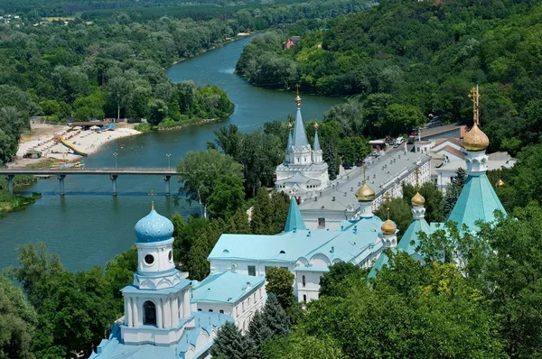 Sviatohirsk Lavra Dalla Riva Sinistra Del Fiume Seversky Donets Ucraina — Foto Stock