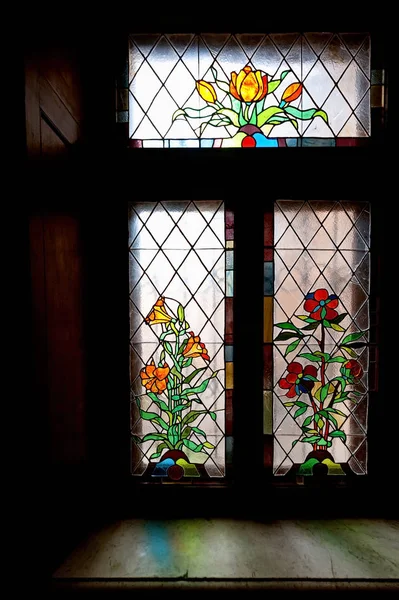 Ikkuna Koriste Kukkia — kuvapankkivalokuva
