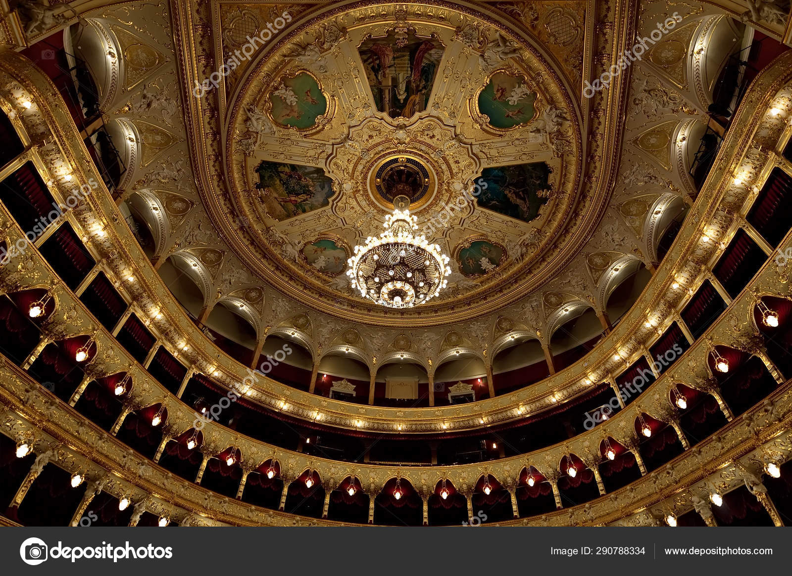 Odesa Ukraine March 2019 Ceiling Auditorium Odessa Opera Ballet