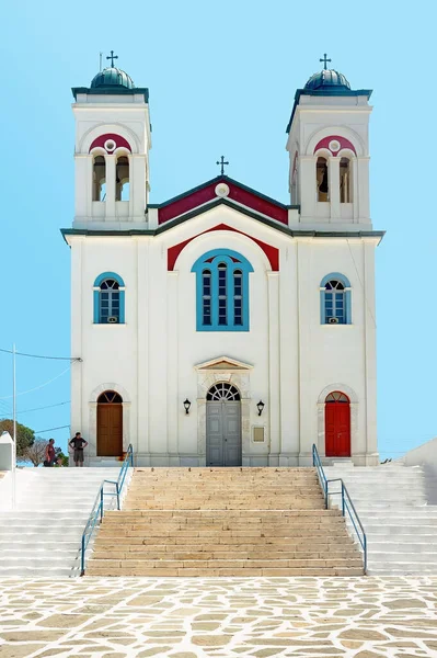 Church Assumption Virgin Mary Naoussa Village Paros Island Greece — Stock Photo, Image