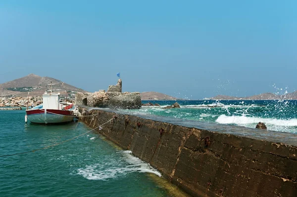 Port Miejscowości Naoussa Wyspa Paros Grecja — Zdjęcie stockowe