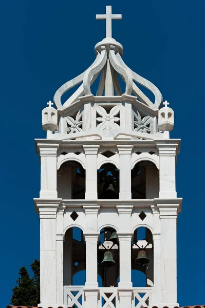 Tower Agia Triada Church Lefkes Village Paros Island Greece — Stock Photo, Image