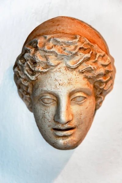 Medusa Antigua Cara Decoración Relieve Fachada Grecia — Foto de Stock