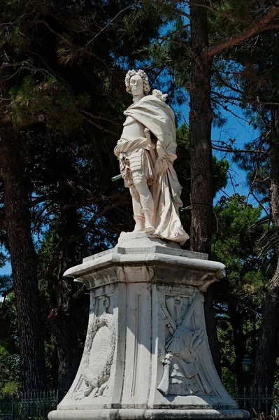 Statue Des Grafen Schulenburg Nahe Der Festung Der Insel Korfu — Stockfoto