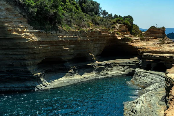 Rock Formation Sidari Corfu Greece — Stockfoto