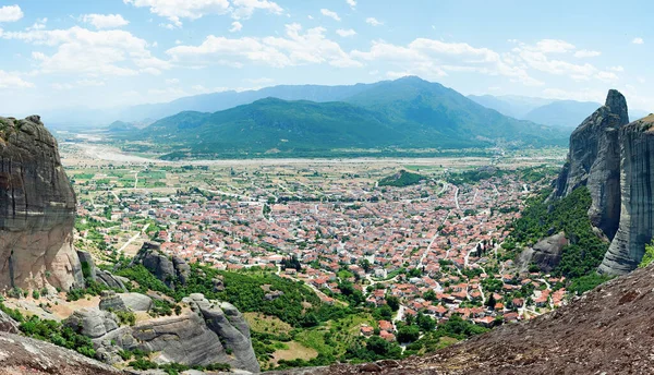 Panorama Pequeña Ciudad Meteora Grecia — Foto de Stock