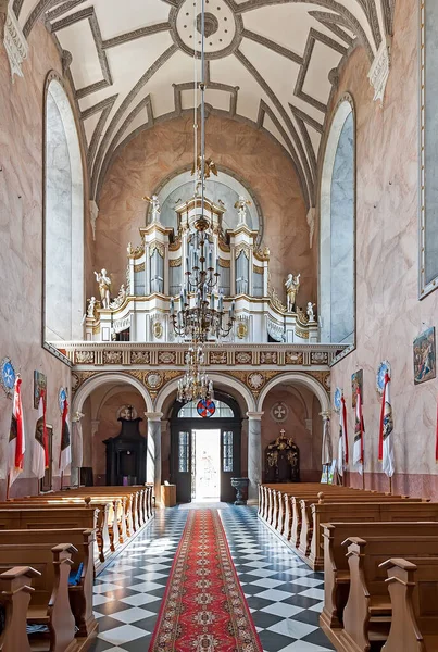 Órgano Tubos Iglesia Colegiata San Lorenzo Ciudad Zhovkva Lviv Ucrania — Foto de Stock