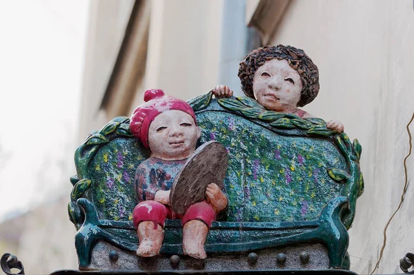 Ceramic Decoration Unknown Building Lviv Ukraine — Stock Photo, Image