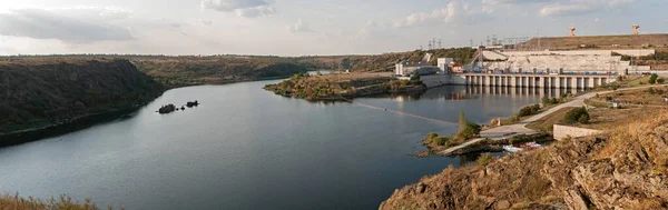 Panorama Del Río Dniester Con Central Eléctrica Almacenamiento Bombeada Dniester — Foto de Stock