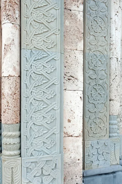 Kamienna Dekoracja Fasadzie Klasztoru Bodbe Gruzji — Zdjęcie stockowe