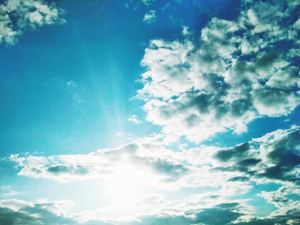 Sun Brightly Shining Sky — Stock Photo, Image