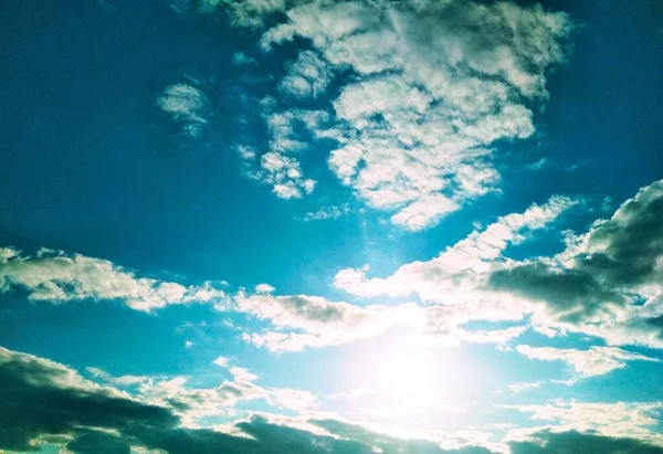 Sun Brightly Shining Sky — Stock Photo, Image