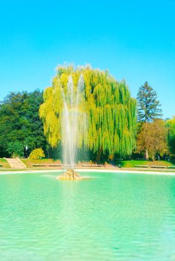 Şehir parkındaki çeşme, Kamenets-Podolsky, Ukrayna 