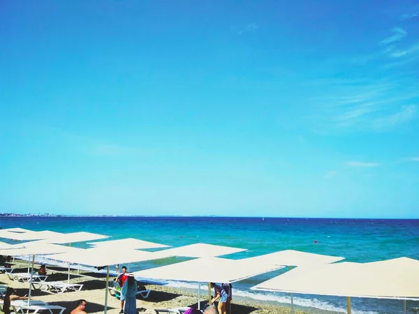 Gente Che Riposa Mar Nero — Foto Stock