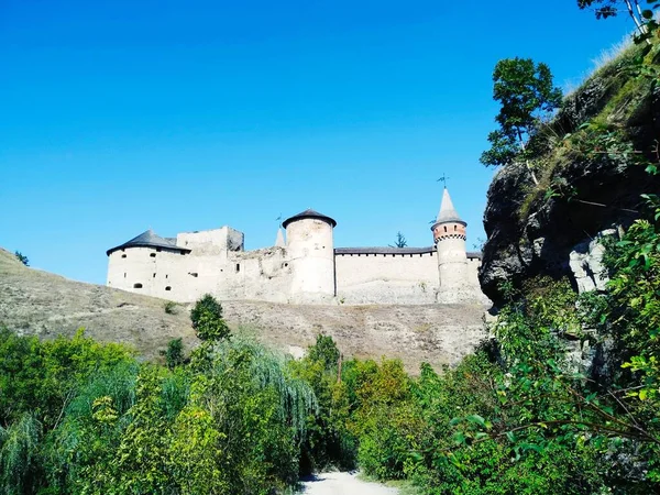 Old Fortress Background Blue Cloudless Sky Kamenets Podolsky Ukraine — Stock Photo, Image