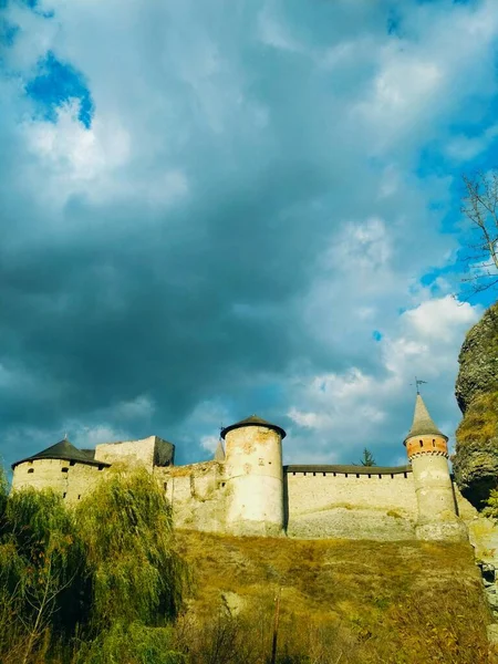 Старая Крепость Фоне Бурного Неба Каменец Подольский Украина — стоковое фото