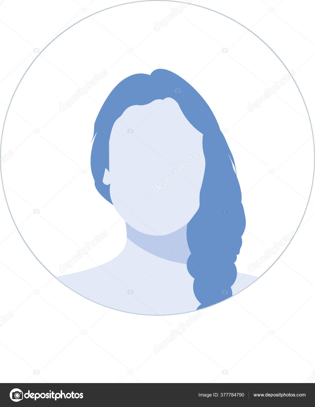 Default Female Avatar Profile Icon, Social Media Chatting Online